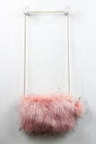 Two-Tone Faux Fur Keychain Clutch
