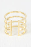 Four Bar Split Rhinestones Ring