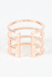 Four Bar Split Rhinestones Ring