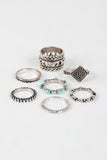 Lucky Seven Wide Etched Rings
