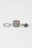 Lucky Seven Wide Etched Rings