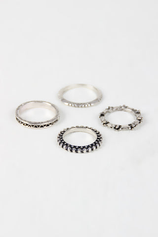 Lucky Seven Wide Etched Rings