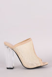 Shoe Republic LA Lace Mule Perspex Heel