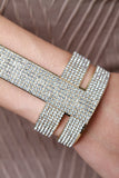 Rhinestone Long Cuff Bracelet