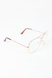 Clear Lens Wire Aviator Glasses