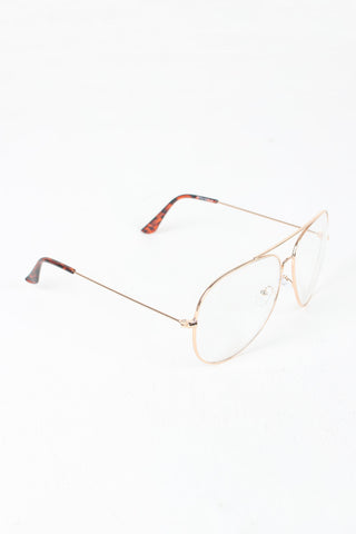 Clear Lens Wire Aviator Glasses