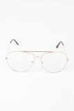 Clear Lens Wire Aviator Glasses