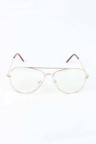 Wire Aviator Clear Lens Glasses