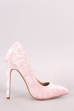Liliana Crushed Velvet Pointy Toe Stiletto Pump