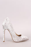 Liliana Crushed Velvet Pointy Toe Stiletto Pump