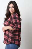 Plaid Corset Lace Up Top