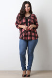 Plaid Corset Lace Up Top
