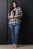 Plaid Corset Lace Up Top