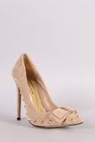 Shoe Republic LA Pointy Studded Spike Bow Pump