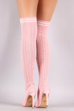 Liliana Stretched Sweater Knit Stiletto Over-The-Knee Sock Boots