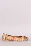 Multicolor Tribal Lace Round Toe Ballet Flat