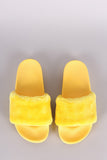 Faux Fur Open Toe Slide Sandal