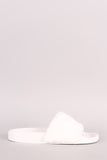 Faux Fur Open Toe Slide Sandal