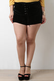 Velvet Corset Lace Up Shorts