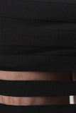 Stripe Mesh High Waisted Pencil Skirt