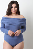 Long Sleeve Off The Shoulder Ruched Bodysuit