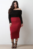 Long Sleeve Off The Shoulder Ruched Bodysuit