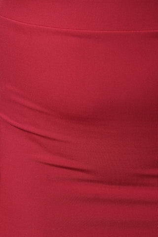 Solid Stretchy Midi Pencil Skirt