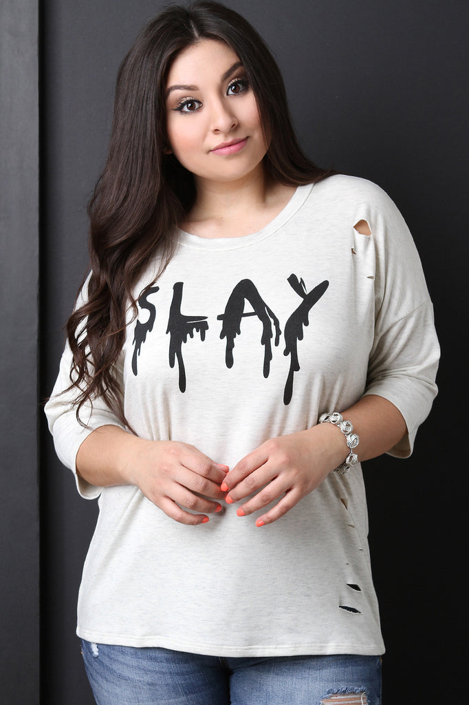 Distressed Melted Slay Top