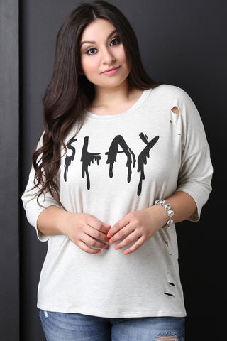 Distressed Melted Slay Top