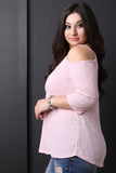 Ribbed Knit Caged Cold Shoulder Top