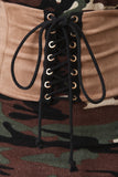 Vegan Suede Corset Lace Up Zipper Back Belt