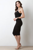 Spaghetti Strap Ruched Midi Dress
