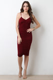 Spaghetti Strap Ruched Midi Dress