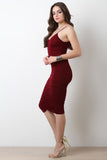 Spaghetti Strap Ruched Midi Dress