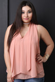 Sleeveless Textured Chiffon Flowy Top