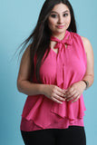 Sleeveless Textured Chiffon Flowy Top