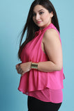 Sleeveless Textured Chiffon Flowy Top
