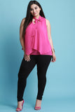 Sleeveless Textured Chiffon Flowy Top