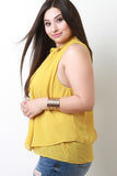 Sleeveless Textured Chiffon Flowy Top