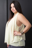 Sleeveless Textured Chiffon Flowy Top