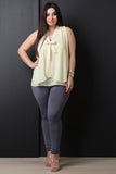 Sleeveless Textured Chiffon Flowy Top