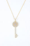 Thin Chain Link Rhinestone Key Necklace