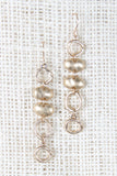 Hammered Linked Oval Drop Earring