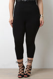 Jersey Knit High Waisted Capri Leggings