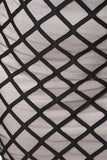 High Waisted Lined Grid Midi Skirt