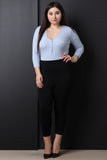 Ribbed Knit Button Up Bodysuit