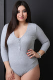 Ribbed Knit Button Up Bodysuit