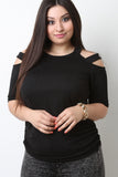 Cold Shoulder Side Ruched Top