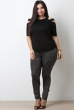 Cold Shoulder Side Ruched Top