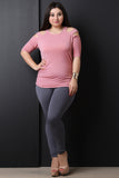 Cold Shoulder Side Ruched Top